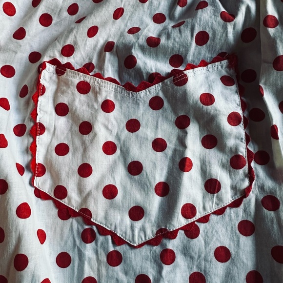 Apron. Vintage.  Red Polka Dot Women's - Picture 4 of 5